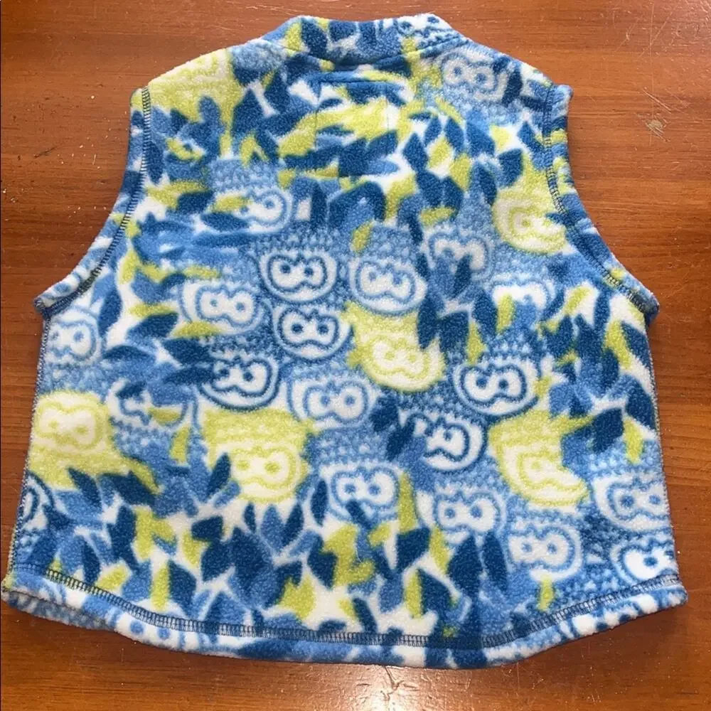 Patagonia Vibrant Blue and Yellow Owl Patterned Vest